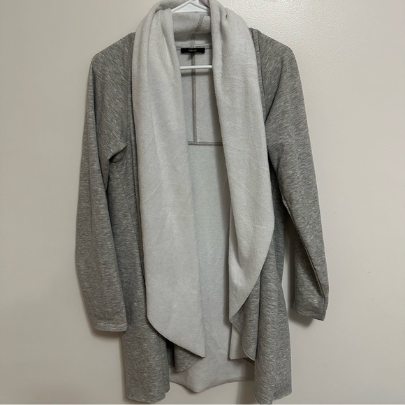 Anthropologie DREW Open Front Soft Gray & White Cardigan - Picture 1 of 6